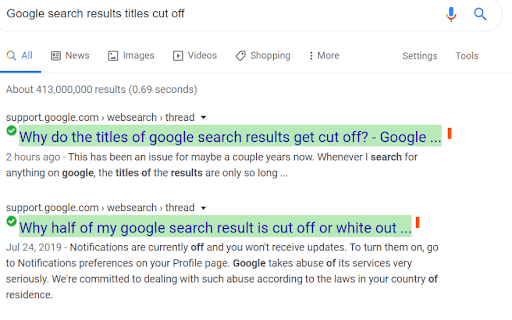 Google displaying only 50 to 60 characters while cutting the rest