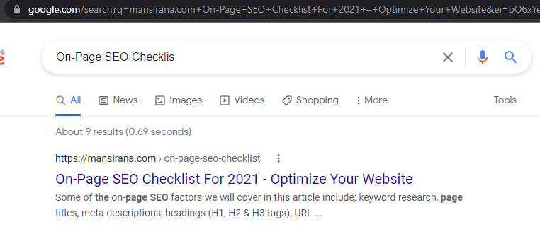 Showing H1 Tag in Google SERP